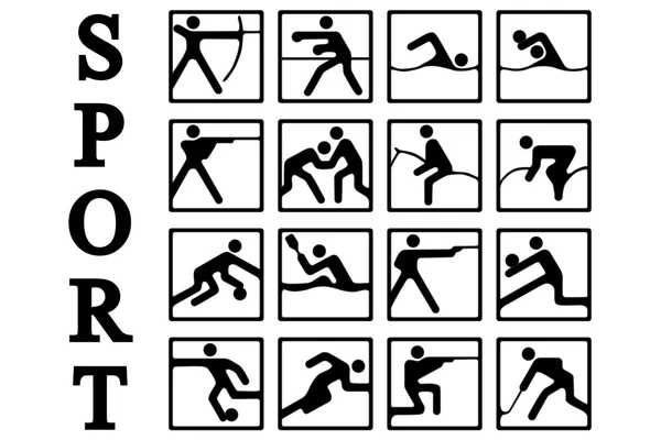 Sport pictogrammen geïsoleerd op een witte achtergrond — Stockvector