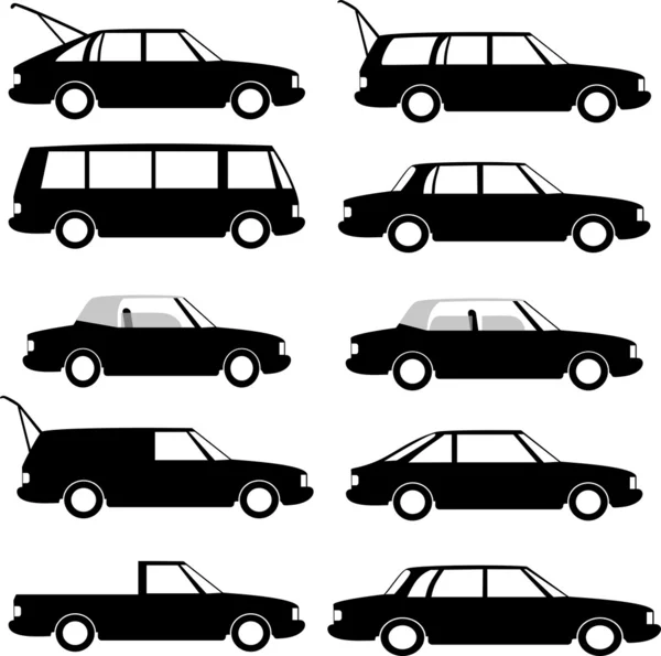 Коллекция различных типов автомобилей — стоковый вектор