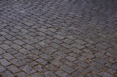 Çakıl taşı yolu. Taş kaldırım dokusu.              
