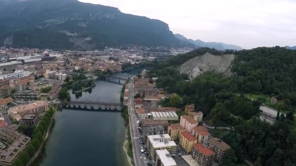 Miasto Lecco Włochy Malowniczy Widok Małe Miasto Lecco Brzegu Jeziora — Wideo stockowe