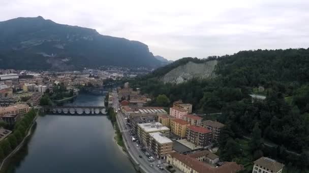 Cidade Lecco Itália Vista Pitoresca Pequena Cidade Lecco Margem Lago — Vídeo de Stock