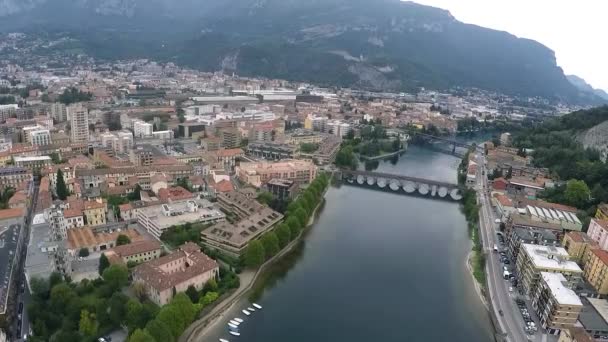 Stad Lecco Italië Pittoresk Uitzicht Het Stadje Lecco Aan Oever — Stockvideo