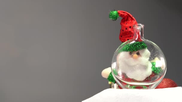 Merry Christmas Concept Santa Claus Bottle — Stock Video