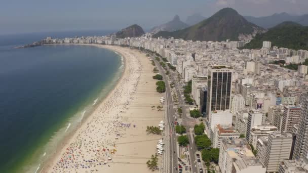 Πόλη Του Ρίο Ντε Τζανέιρο Βραζιλία Παραλία Κοπακαμπάνα Νότια Αμερική — Αρχείο Βίντεο