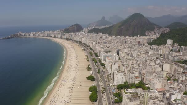 Het Strand Van Copacabana Stad Rio Janeiro Brazilië Zuid Amerika — Stockvideo