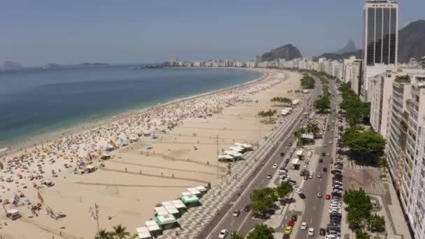 Stadt Rio Janeiro Brasilien Strand Von Copacabana — Stockvideo