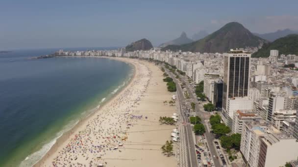 Playa Copacabana Ciudad Río Janeiro Brasil América Del Sur — Vídeo de stock