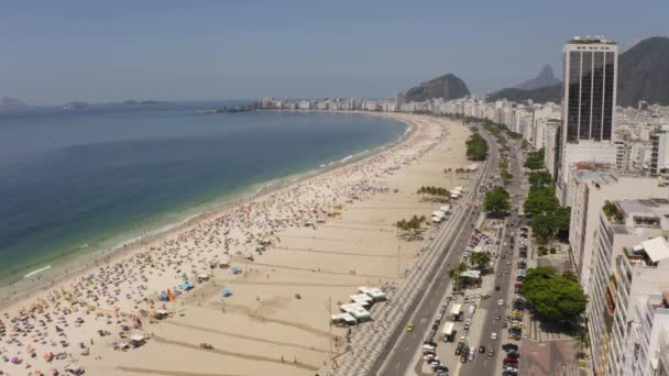Praia Copacabana Cidade Rio Janeiro Brasil América Sul — Vídeo de Stock