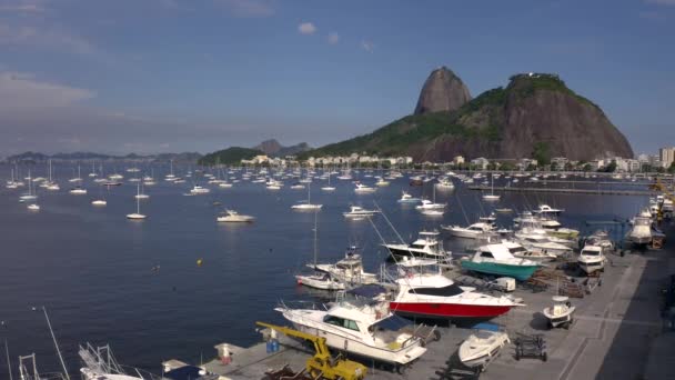 Bilder Hav Båtar Och Berg Sugarloaf Mountain Rio Janeiro Brasilien — Stockvideo