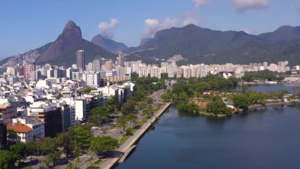 Rio Janeiro Brasilien Flygfoto Över Rio Janeiro Leblon Distriktet Clube — Stockvideo