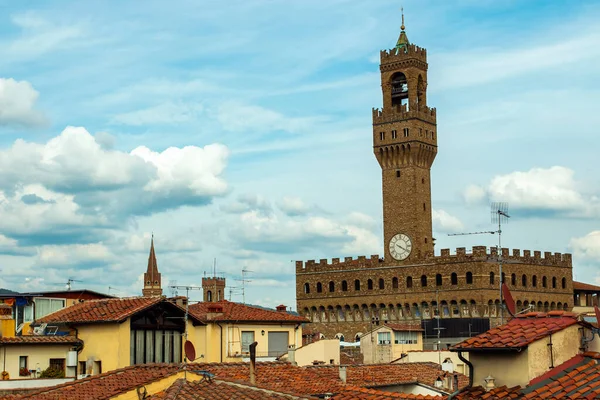 Avrupa Nın Turistik Şehri Floransa Talya Vecchio Sarayı — Stok fotoğraf