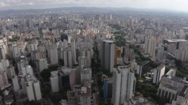 Şehir manzarası yukarıdan. Sao Paulo, Brezilya.