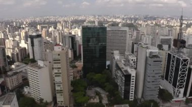 Şehir manzarası yukarıdan. Sao Paulo, Brezilya.