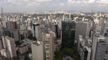 Şehir manzarası yukarıdan. Sao Paulo, Brezilya.