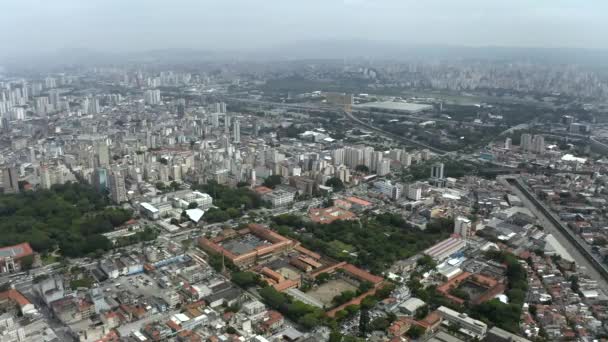 Flygfoto Över Storstaden Luz Sao Paulo Brasilien Sydamerika — Stockvideo