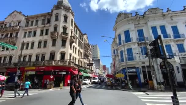 Sao Paulo Brazília Kereskedelmi Utca Szent Ifigénia Utca — Stock videók