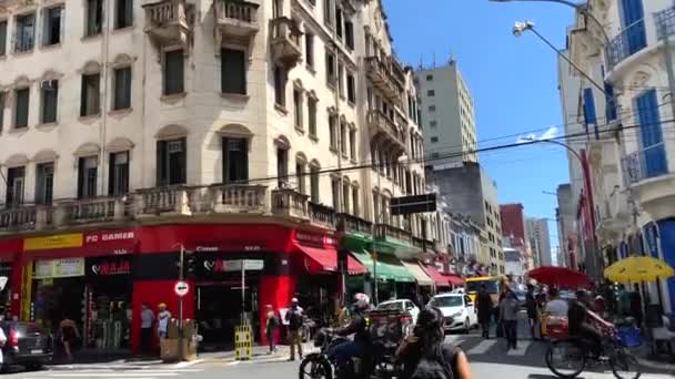 Sao Paulo Brasil Calle Comercial Calle Ifigenia — Vídeos de Stock