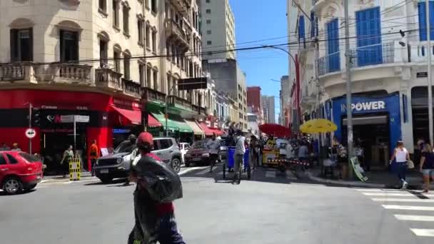 Sao Paulo Brasil Calle Comercial Calle Ifigenia — Vídeos de Stock