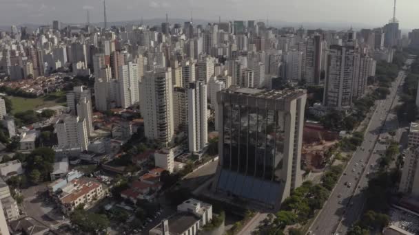 Stora Avenyn Storstaden Avenue Maj Sao Paulo Brasilien Sydamerika — Stockvideo