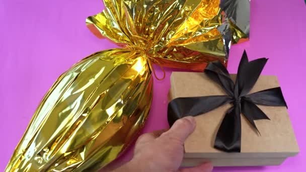 Joyeuses Fêtes Pâques Délicieux Bonbons Pâques Dessert Cadeau — Video