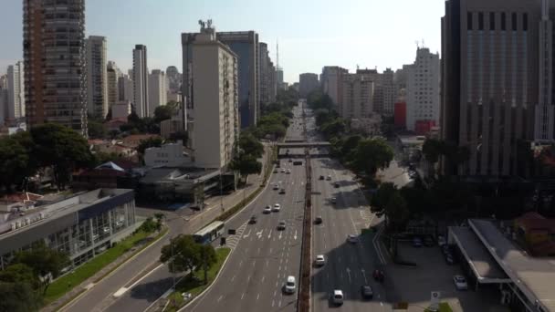 Büyük Şehirde Büyük Bir Cadde Mayıs Bulvarı Sao Paulo Brezilya — Stok video