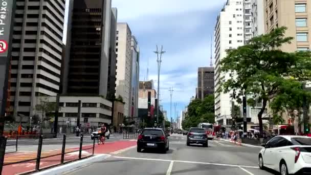 Geschäftswege Paulista Avenue Stadt Sao Paulo Brasilien — Stockvideo