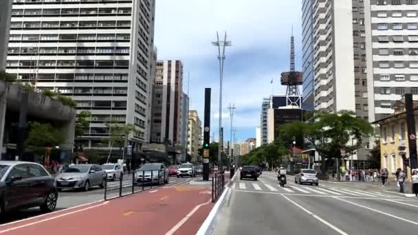 Avenidas Negócios Avenida Paulista São Paulo Brasil — Vídeo de Stock