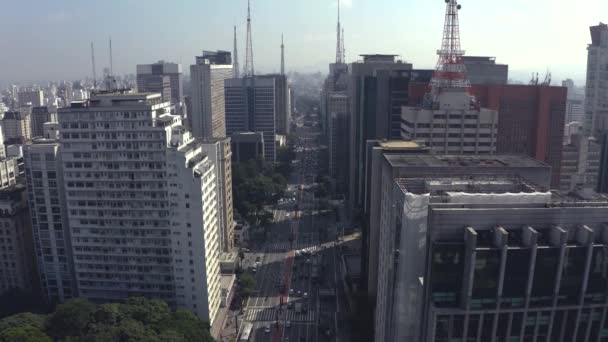 Affärsvägar Sao Paulo Stad Paulista Avenue Brasilien — Stockvideo