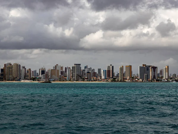 Ciudad Playa Con Lluvia Ciudad Fortaleza Brasil — Foto de Stock