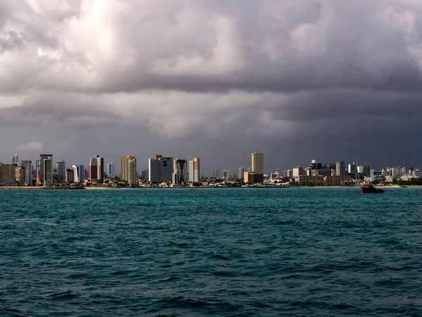 Ciudad Playa Con Lluvia Ciudad Fortaleza Brasil — Foto de Stock