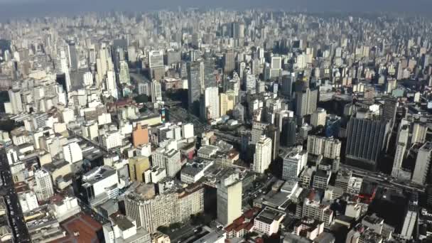 Sao Paulo Brazil Aerial View Downtown District — Stockvideo