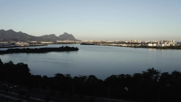Rio Janeiro Jacarepagua District Jacarepagua Lagoon Brazil — ストック動画