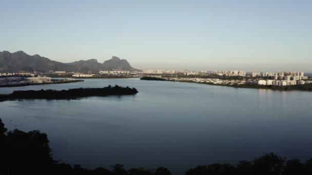 Rio Janeiro Jacarepagua District Jacarepagua Lagoon Brazil — ストック動画