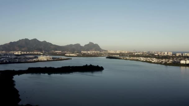 Rio Janeiro Jacarepagua District Jacarepagua Lagoon Brazil — 图库视频影像