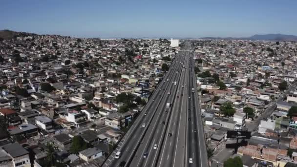 Huge Highways Cities Presidente Dutra Highway Rio Janeiro Nova Iguacu — Stockvideo
