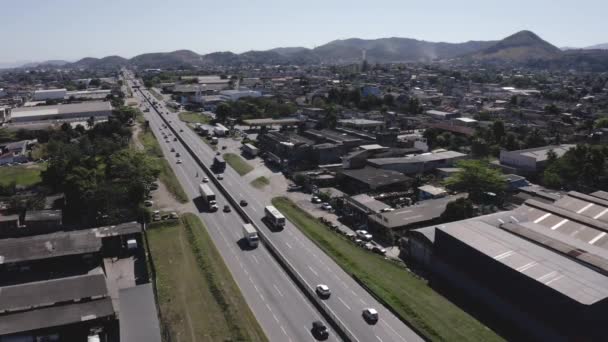 Huge Highways Cities Presidente Dutra Highway Rio Janeiro Nova Iguacu — Video Stock