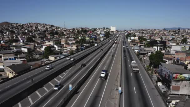 Huge Highways Cities Presidente Dutra Highway Rio Janeiro Nova Iguacu — Video Stock