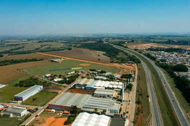 Boituva 'da hava dalışı. Boituva Şehri, Sao Paulo Eyaleti, Brezilya.