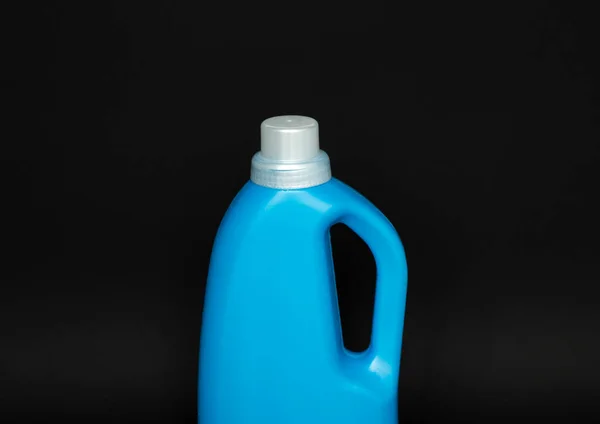 Kék Műanyag Flakon Tisztítószer Mosodai Tartály Árutovábbítási Formanyomtatvány — Stock Fotó