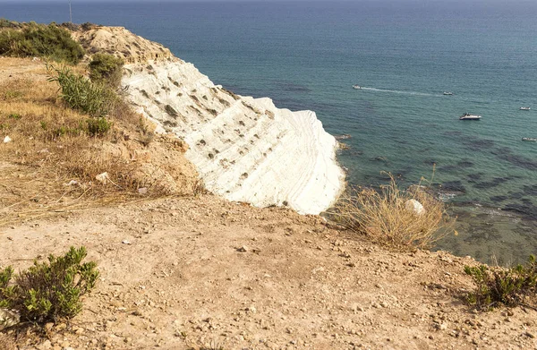 Natural Seascapes Turkish Staircase Scala Dei Turchi Agrigento Sicily Italy — Stock Photo, Image