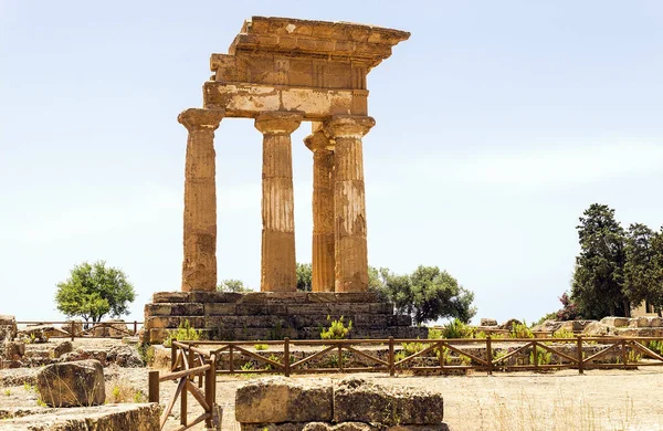 Visites Panoramiques Temple Dioscuri Tempio Dei Dioscuri Dans Vallée Des — Photo