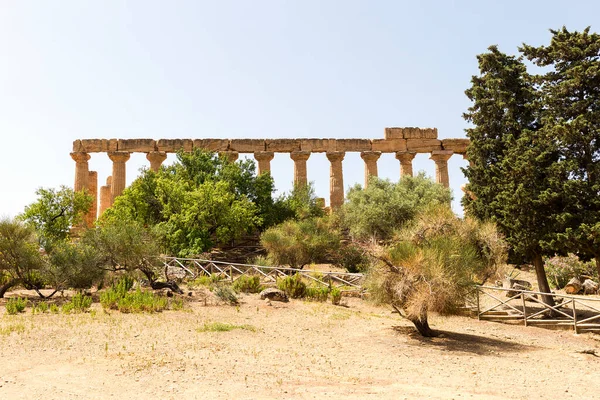 Maravilhosas Paisagens Templo Juno Tempio Giunone Vale Dos Templos Agrigento — Fotografia de Stock