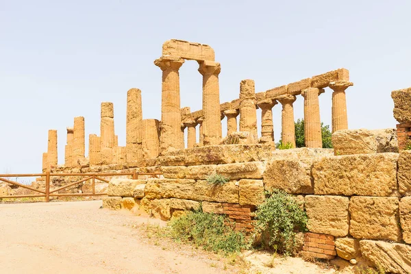 Maravilhosas Paisagens Templo Juno Tempio Giunone Vale Dos Templos Agrigento — Fotografia de Stock
