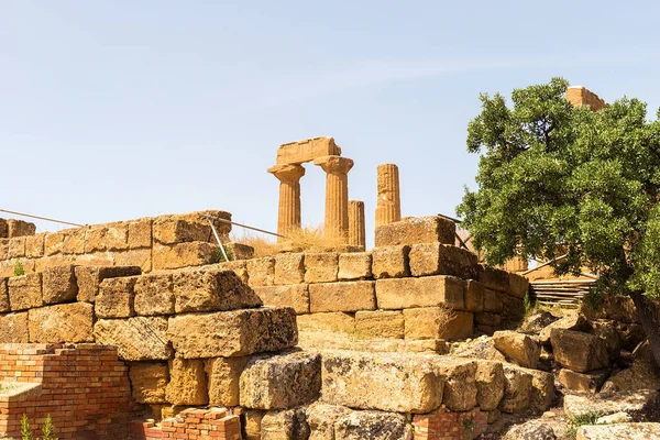 Maravilhosas Paisagens Templo Juno Tempio Giunone Vale Dos Templos Agrigento — Fotografia de Stock