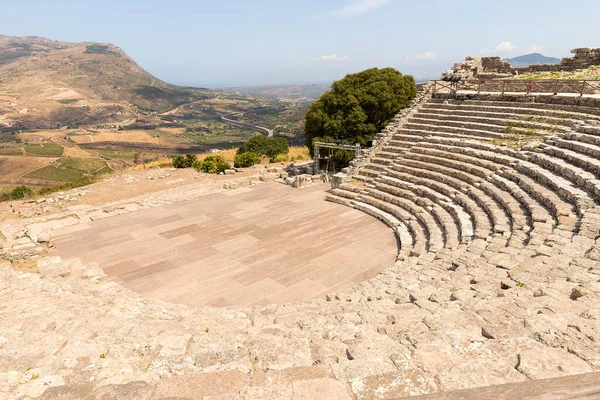 Paisagens Arquitetônicas Teatro Grego Parque Arqueológico Segesta Trapani Sicília Itália — Fotografia de Stock