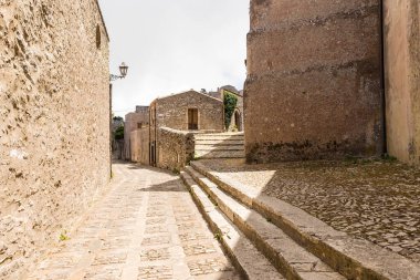 Walking around the Streets of Erice, Province of Trapani, Sicily, Italy.