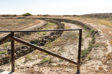 Panoramic Sights of The Sacred Area of Kothon ( Area Sacra del Kothon) in Province of Trapani, Marsala, Italy.