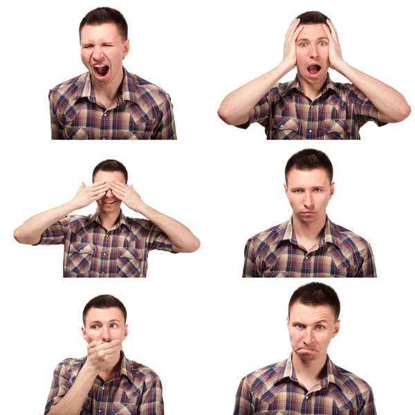 Collage of face expressions — Stock Photo, Image