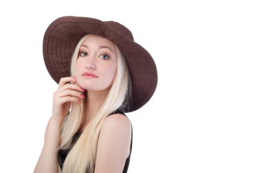 sevimli sarışın kadın portresi