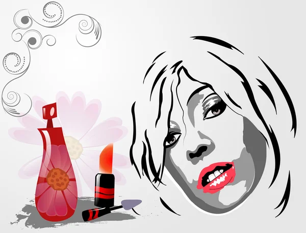 Femmes face au maquillage — Image vectorielle
